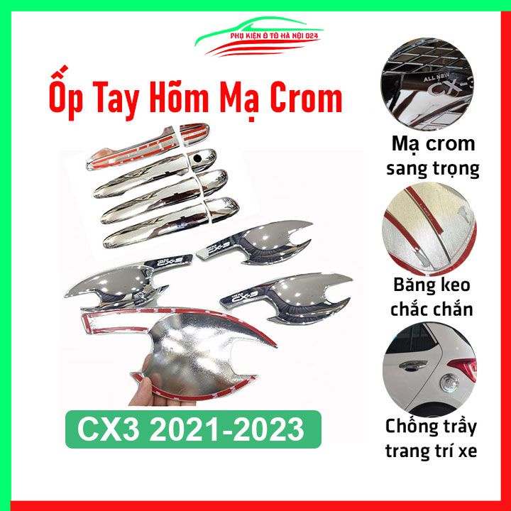Ốp tay hõm Mazda CX3 CX-3 2021-2023 mạ Crom chống trầy bảo vệ xe