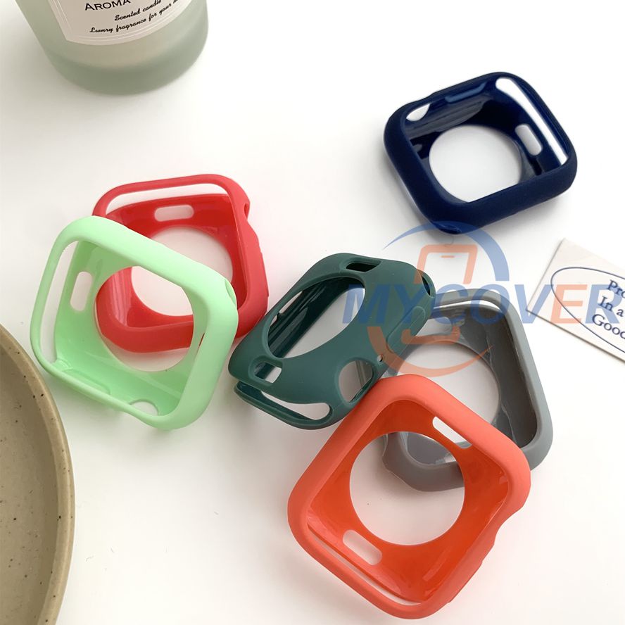 Ốp Silicone Bảo Vệ Cho Đồng Hồ Thông Minh Series 7 6 SE 5 4 3 2 1 Kích Thước 45mm 41mm 44mm 40mm 42mm 38mm