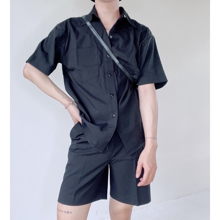 Set đồ bộ Áo Sơmi Tay Ngắn, Quần Short cho Nam Dáng Hàn Quốc