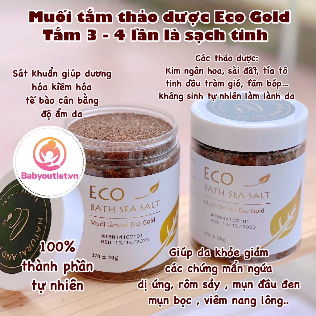 Muối tắm cho bé Eco / Eco Gold 400g dùng để tắm, gội đầu, rửa mặt, hàng chính hãng