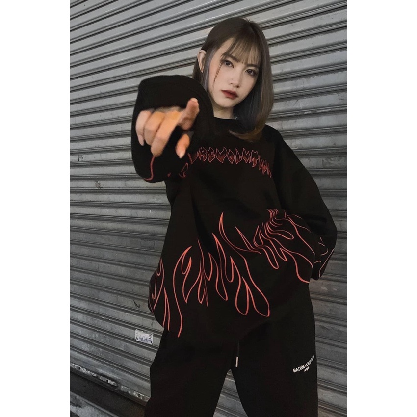 Áo hoodie nam nữ 🍬 áo nỉ dáng rộng ulzzang lửa oversize🔥,áo nỉ cotton | BigBuy360 - bigbuy360.vn