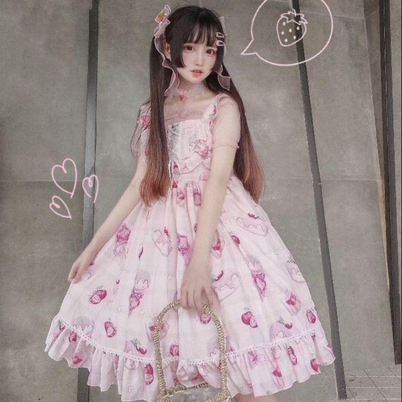 ĐẦM 2 DÂY LOLITA YUJI MÀU CỰC XINH🍒Có ảnh thật🍒Shop Rin Sesshomaru