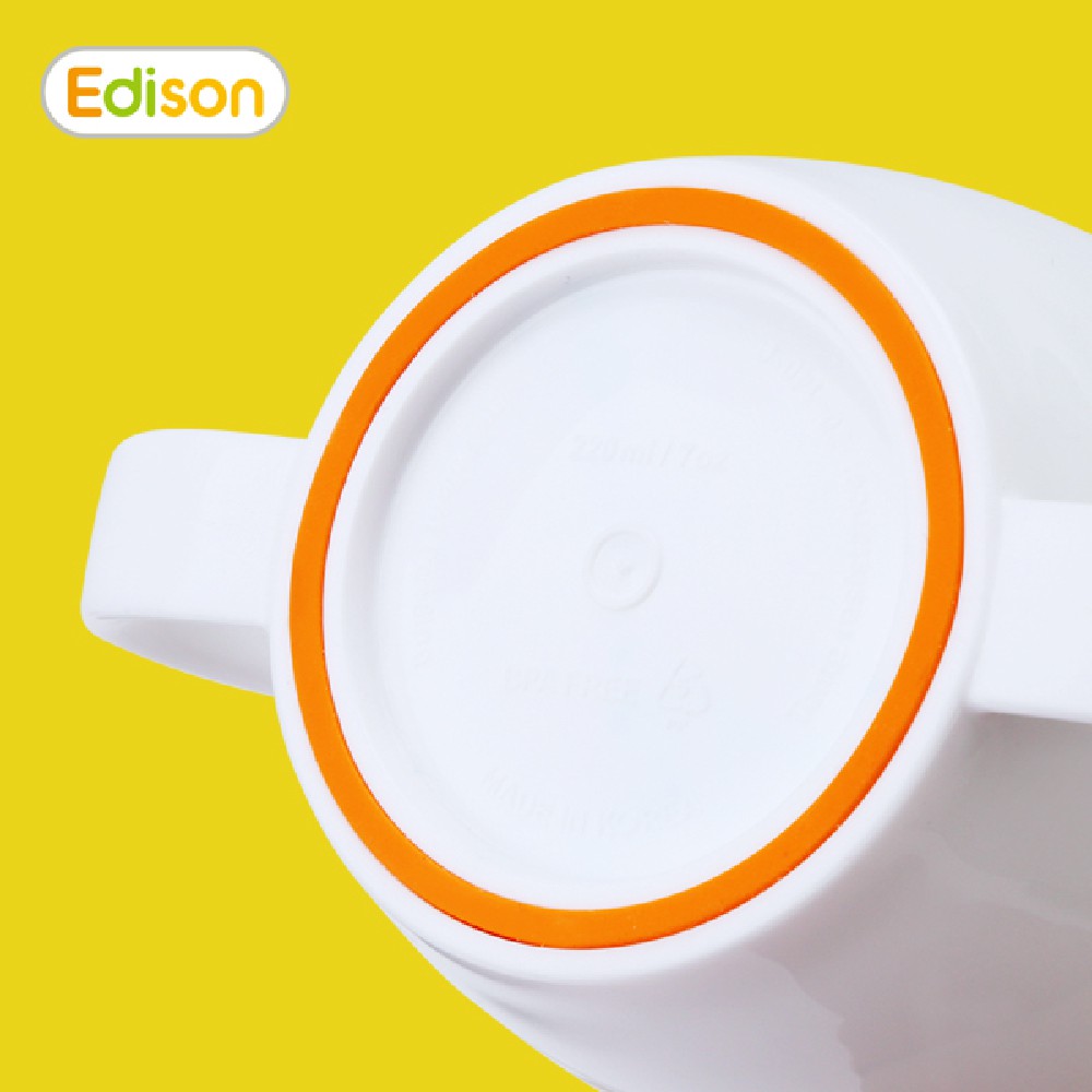 MADE IN KOREA - Cốc tập uống cho bé bằng nhựa có nắp - đế silicon trống trượt - Edison 6926