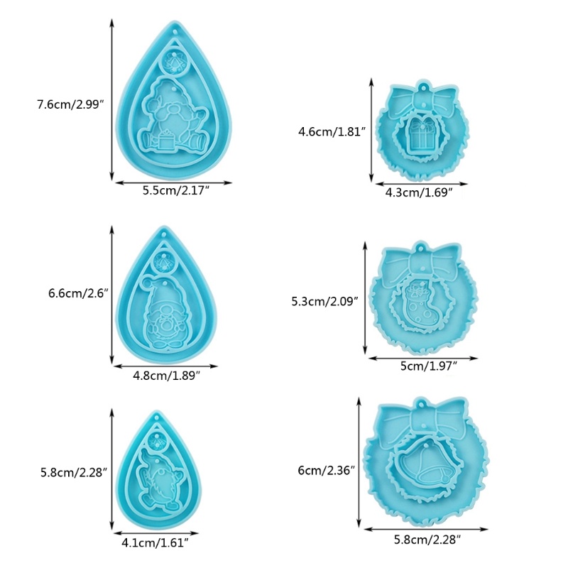 Khuôn Silicone Làm Bông Tai Phong Cách Giáng Sinh