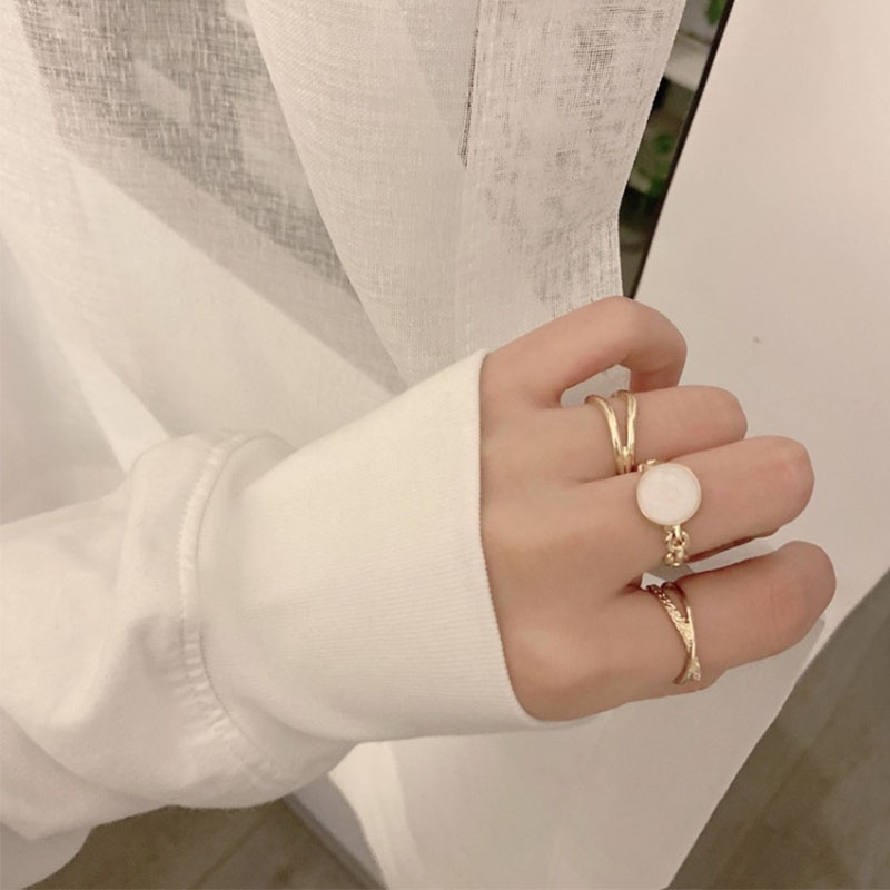 Bộ 3 nhẫn kiểu dáng đơn giản thời trang dành cho nữ