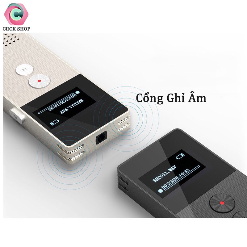 Máy ghi âm Remax Voice Recorder RP1 bộ nhớ trong 8gb - Máy ghi âm remax rpp1 hỗ trợ màn hình led + thẻ nhớ TF chính hang