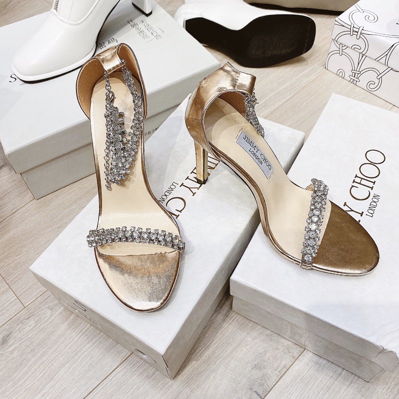 Sandal jc quai đá ngang gót nhọn spsl fullbox bill túi giấy