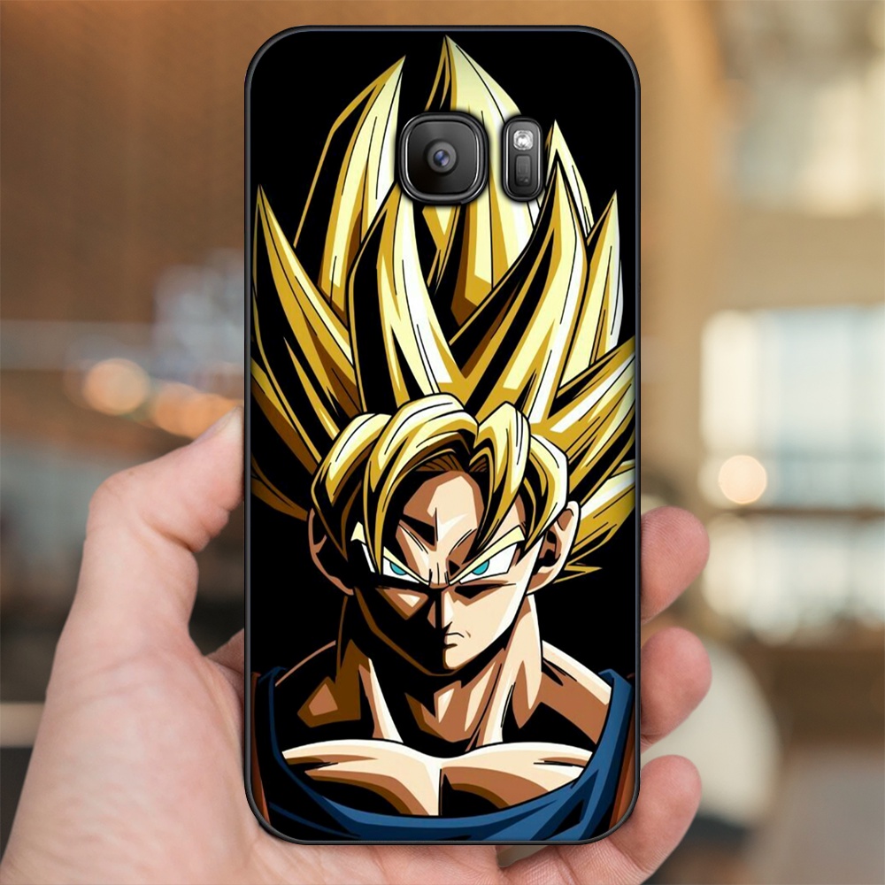 Ốp lưng Samsung S6, S6 Edge, S6 Edge Plus, S7, S7 Edge viền đen in hình Goku Dragon Ball