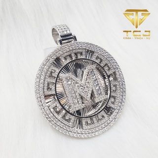 Mặt dây chuyền nam bạc ý 925 xi vàng trắng thiết kế mặt chữ ý nghĩa MN0041 Trang sức Toàn Cầu TCJ