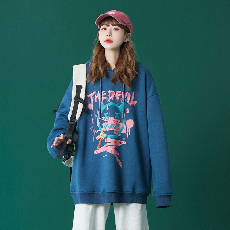 IELGY  Áo Hoodie Mỏng Dáng Rộng Phong Cách Hàn Quốc Cho Nữ