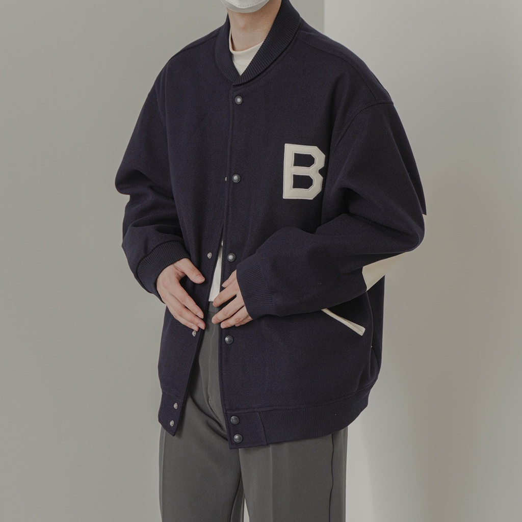 Áo varsity basic 2 màu xanh rêu,xanh tím than