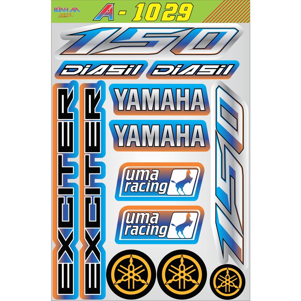 TEM CHỬ TITAN 7 MÀU - CHO XE YAMAHA