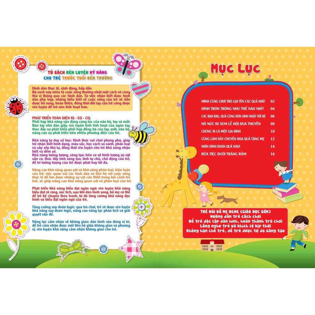 Sách - Bóc dán hình thông minh IQ-EQ-CQ 150 miếng dán hình thông minh - Trái cây-Rau củ