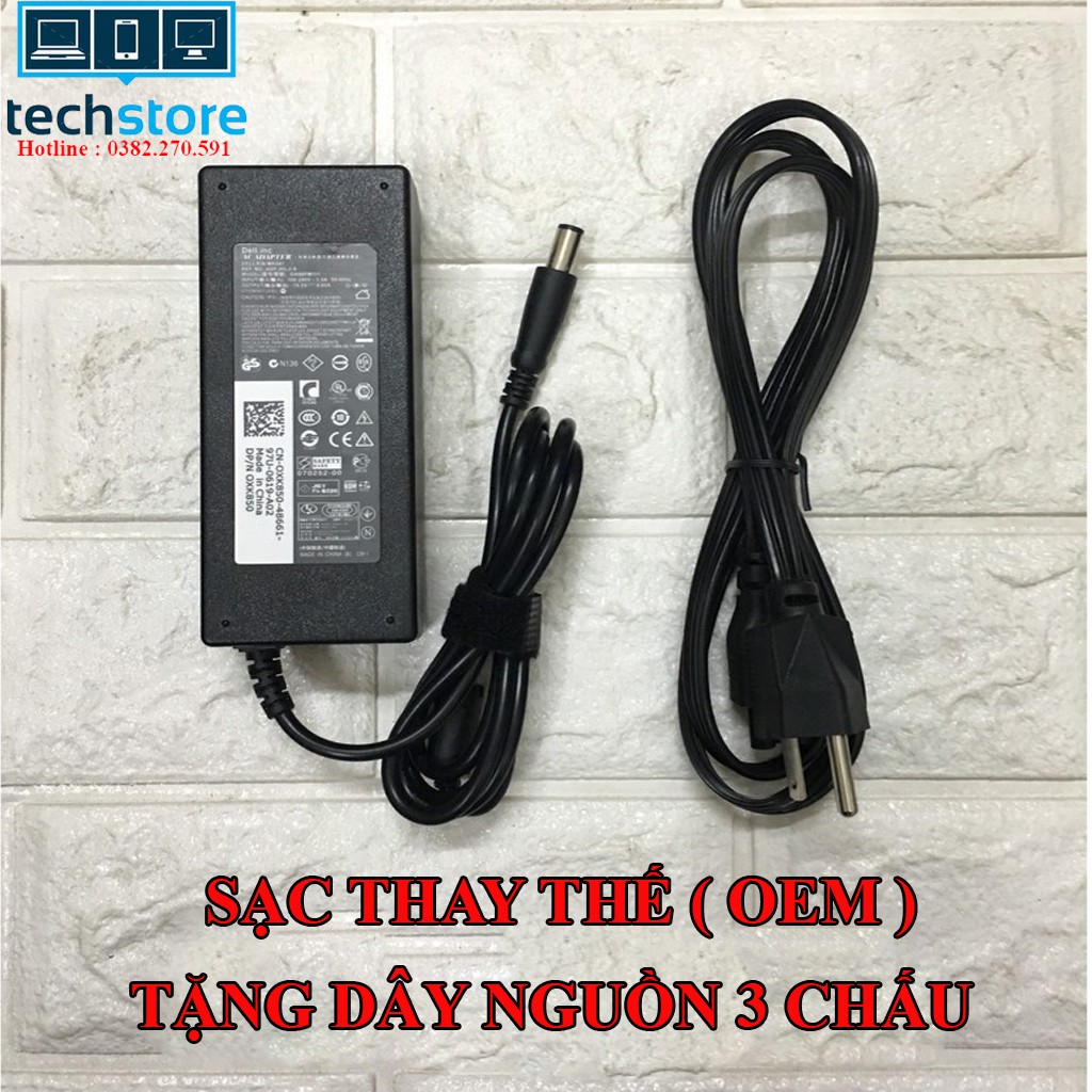 Sạc Laptop Dell 19.5V 4.62A (90w) Chân Kim To Chính Hãng Dành Cho E6420 E6520 3442 3443 3543 ( Tặng Dây Nguồn Laptop )