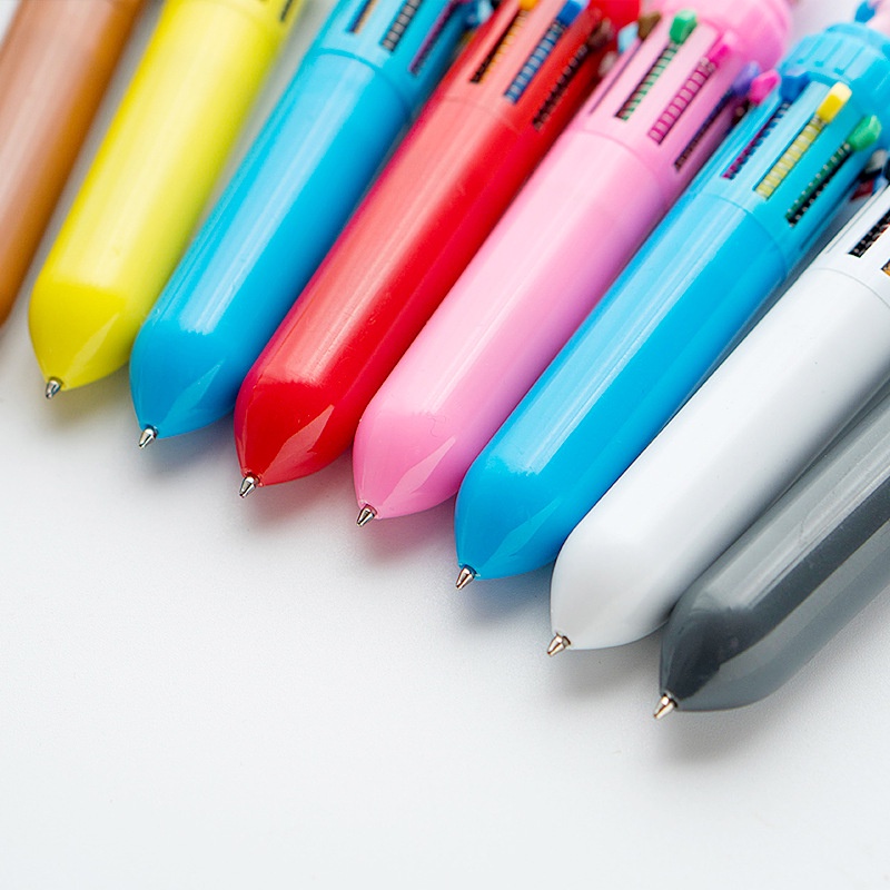 Bút bấm 10 ngòi khác màu hình thú dễ thương