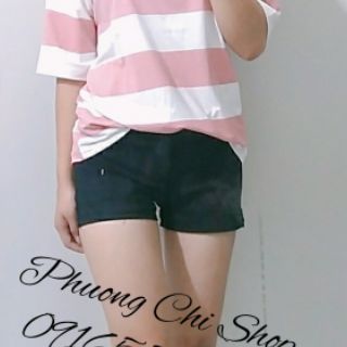 Áo phông form rộng kẻ ngang