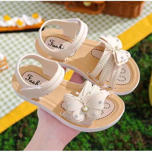 XẢ KHO DÉP SANDAL QUAI DÁN NƠ BƯỚM MỀM CỰC XINH BÉ GÁI