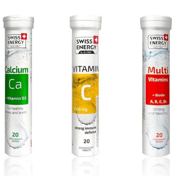 Viên Sủi Bổ Sung Vitamin C, Canxi Và Multivitamin Tăng Đề Kháng Swiss Energy (Tuýp 20 viên)