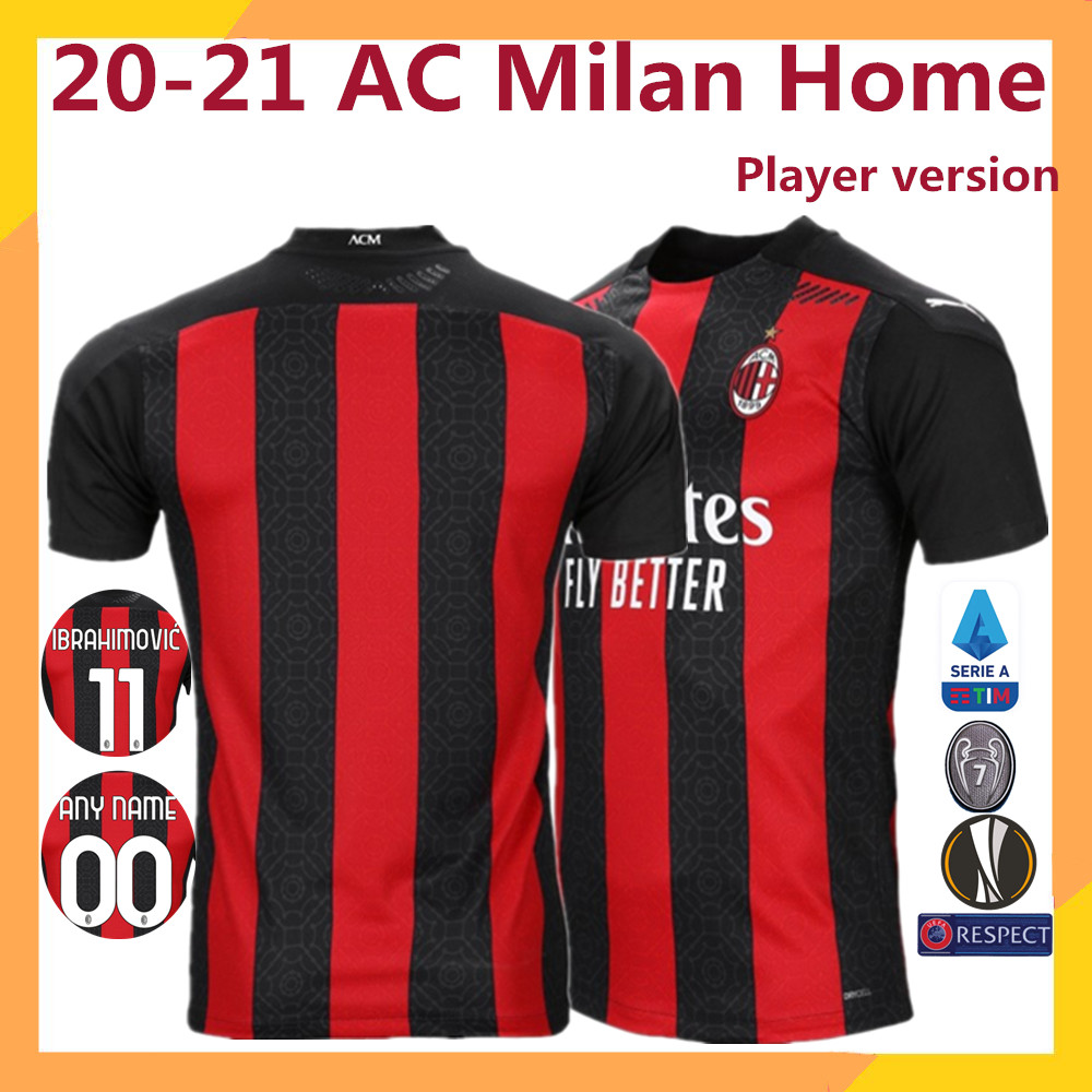 Áo thi đấu bóng đá AC Milan 20-21 phiên bản cầu thủ sân nhà chất lượng AAA dành cho nam