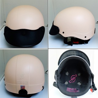 NÓN BẢO HIỂM NỮA ĐẦU - NÓN SƠN NHÁM, QUAI, XỐP CAO CẤP ( TRẮNG SỮA )