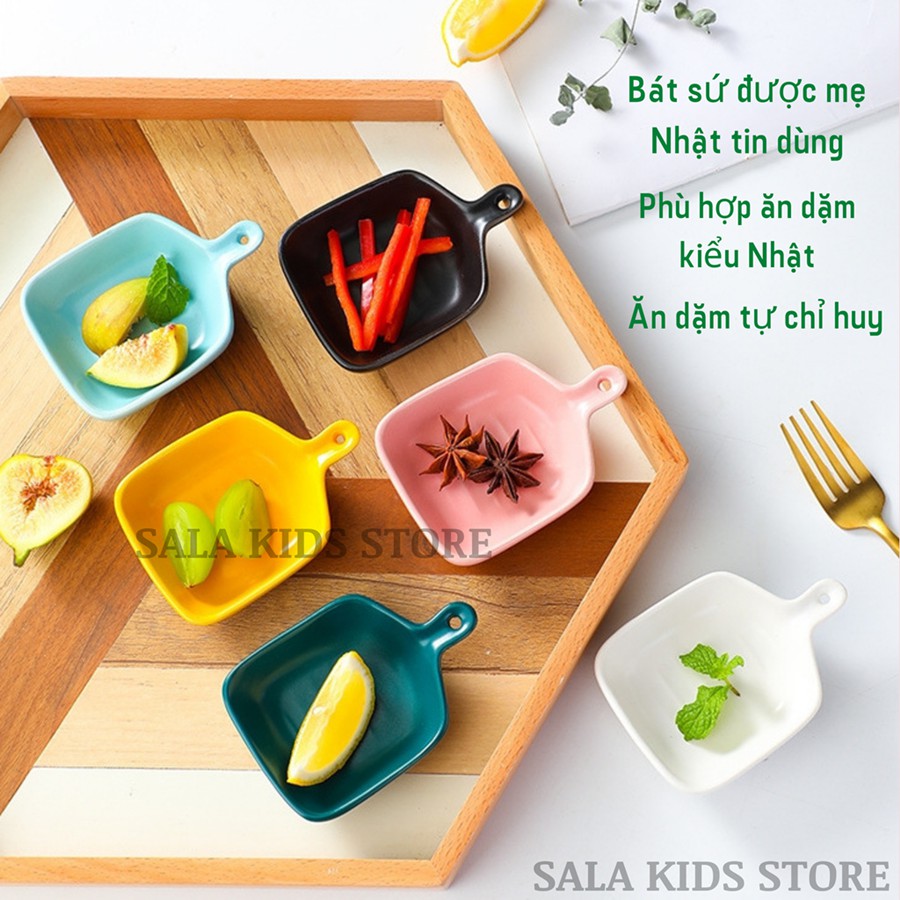 Bát Sứ Ăn Dặm Kiểu Nhật Có Tay Cầm Cho Bé, Bộ Chén Bát Ăn Dặm Gốm Sứ Cute SALA KIDS