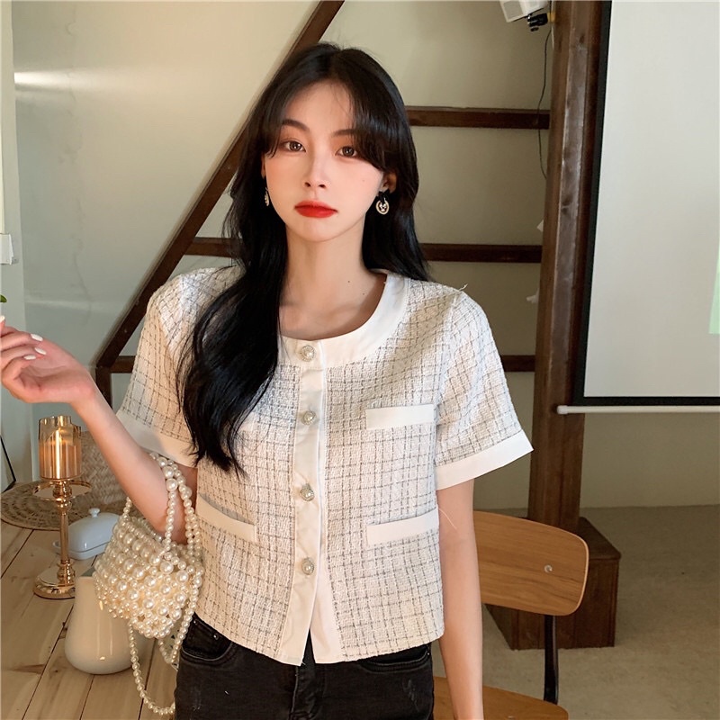 Order Áo Tweed Thời Trang Cài Nút Đi Làm, Đi Chơi