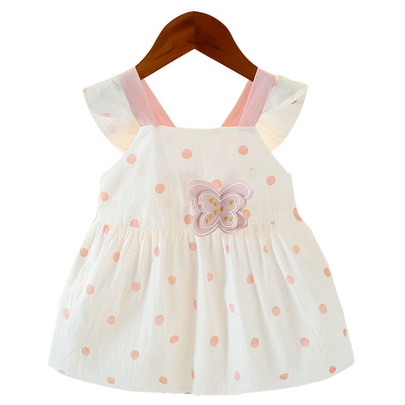 Đầm công chúa phong cách mùa hè không tay in họa tiết dễ thương cho bé gái 0-4 tuổi