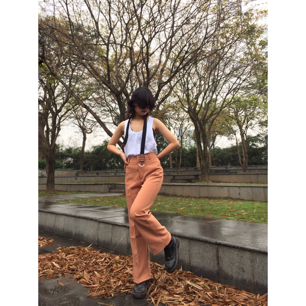 Quần tây Ống suông nam nữ hàng thiết kế - Brown