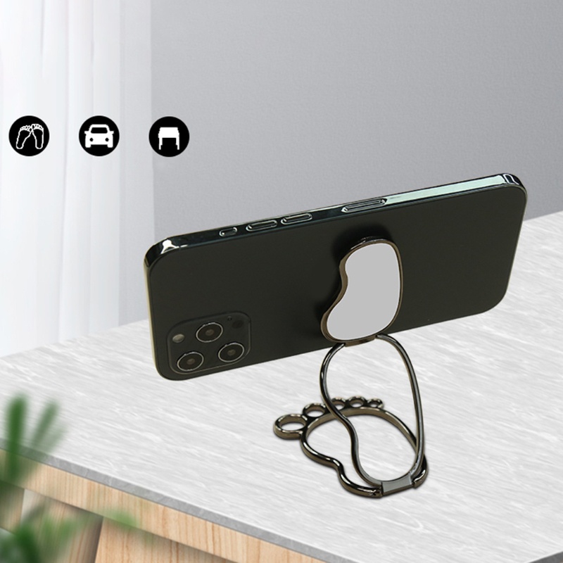 Giá Đỡ Điện Thoại Ba Vòng Màu Đen / Vàng / Bạc Có Thể Gập Lại Tiện Dụng