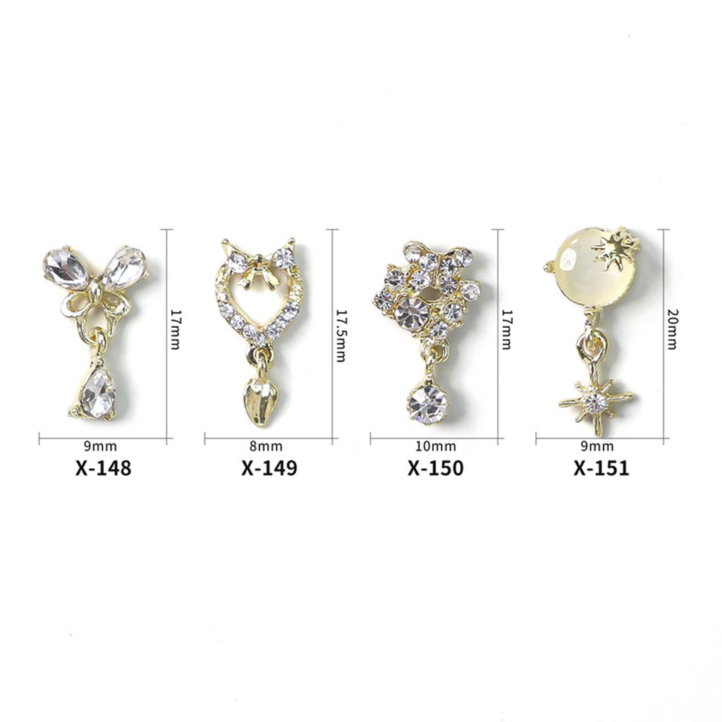 Bộ 5 Phụ Kiện Trang Trí Móng Tay Nghệ Thuật Trọng Lượng Nhẹ Lấp Lánh Dành Cho Nữ DIY