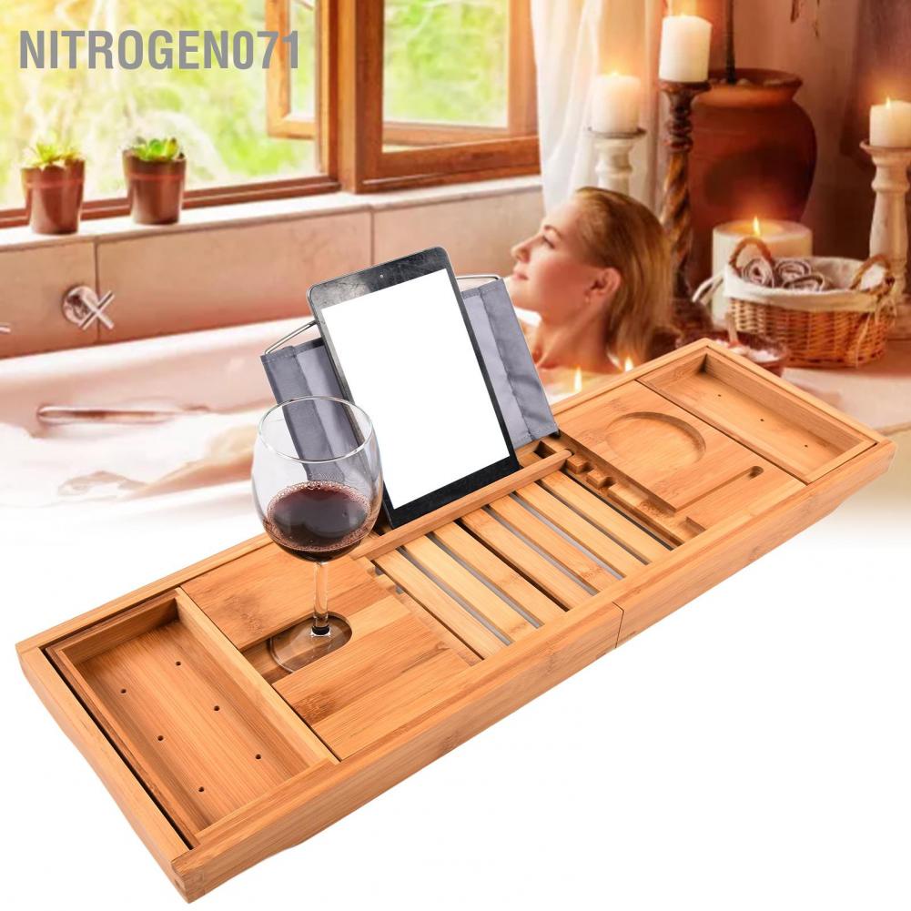 Nitrogen071 Kệ đỡ bồn tắm, Khay gác bồn tăm để - Khay bồn tắm bằng tre Đơn giản  bền có thể thu vào Kệ giá đỡ cho phòng gia đình