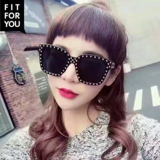 Mắt Kính Thời Trang Form Vuông Đính Đá 2 Màu Cực Đẹp - Hazo