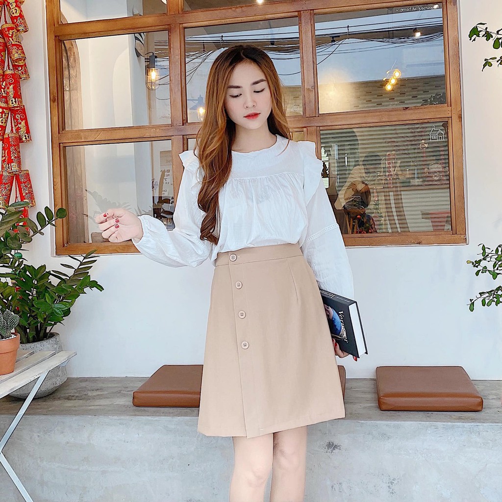 [Mã FADIRECT20 giảm 20K đơn 150K] Chân váy đắp tà 4 nút | BigBuy360 - bigbuy360.vn