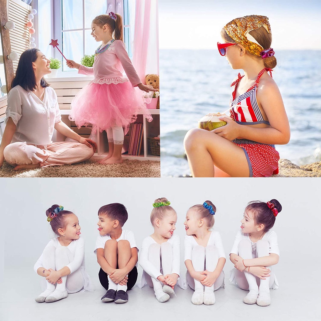 Dây Cột Tóc Đuôi Ngựa Co Giãn Bằng Kim Loại Lấp Lánh Dễ Thương Cho Nữ