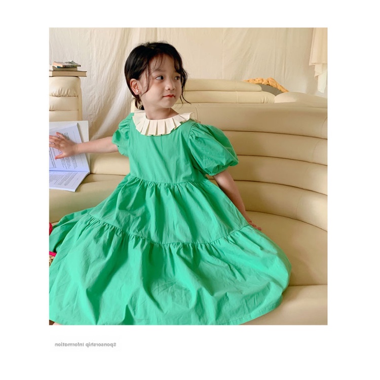 Đầm xòe IQ ANGEL tay phồng thời trang xinh xắn cho bé gái