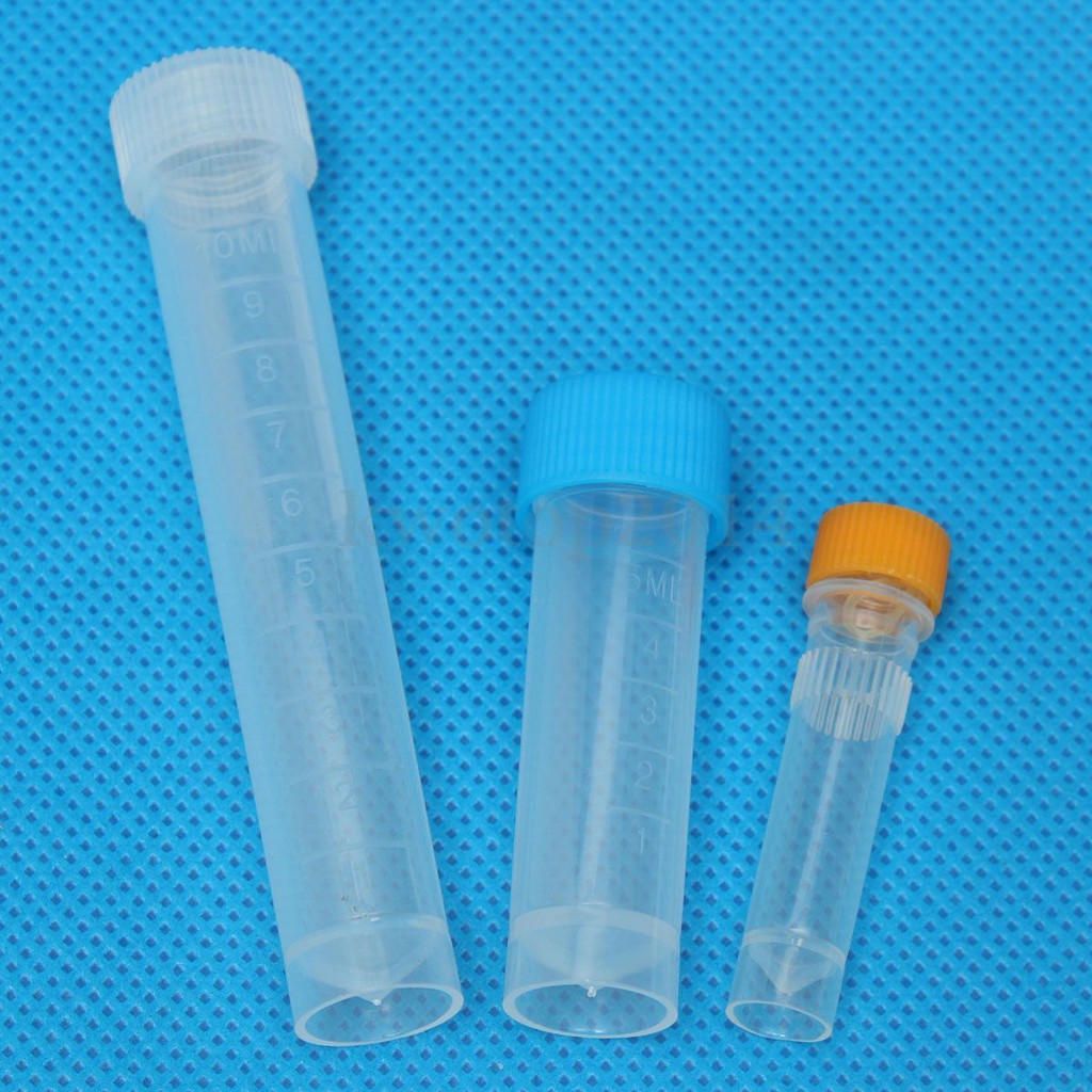 Bộ 10 Ống Nhựa Đựng Mẫu Thử 1.5 / 5 / 10ml