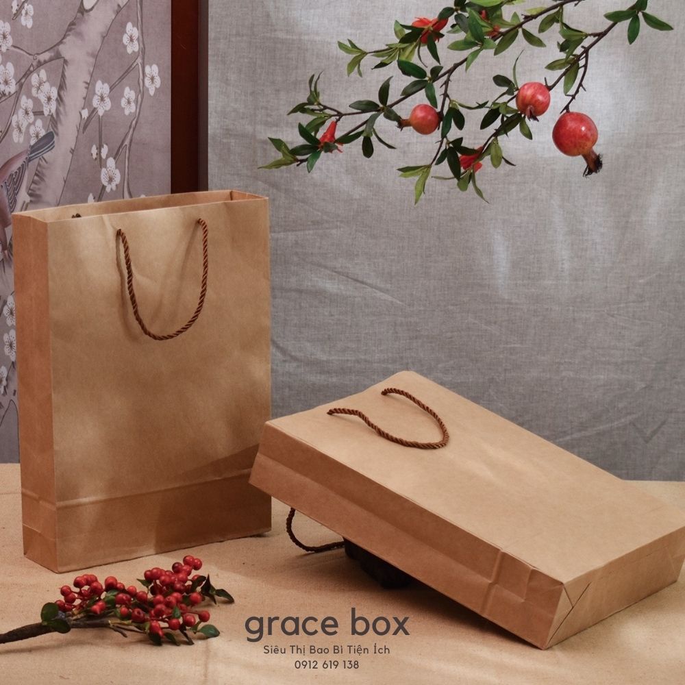 Túi Giấy Kraft - Quai Dây Vải Chắc Chắc - Siêu Thị Bao Bì Grace Box