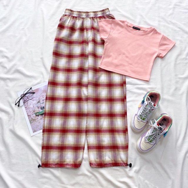 Cả Set Jogger Caro_CropTop Body Basic Ảnh Thật