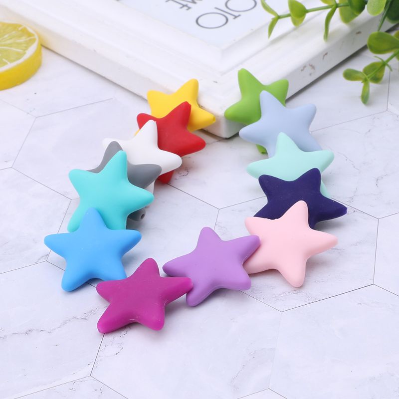 Bộ 10 Hạt Silicone Cho Bé Ngậm Mọc Răng DIY