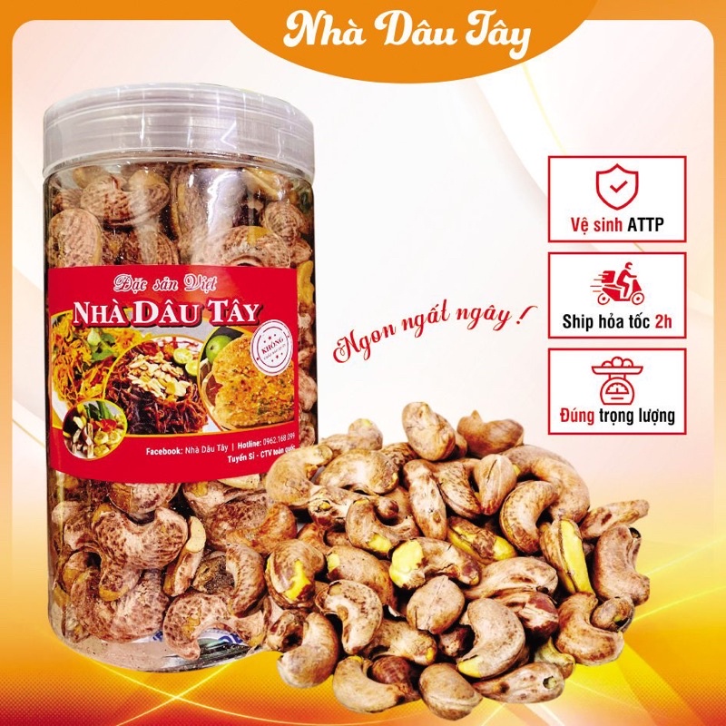 500Gr Hạt Điều Rang Muối Vỏ lụa Hạt To Nhất Nhà Dâu Tây Ăn Vặt