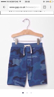 Quần short thun bé trai Baby Gap