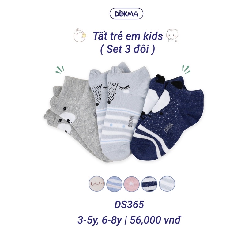 Set 3 đôi tất cotton Dokma siêu mềm, mịn