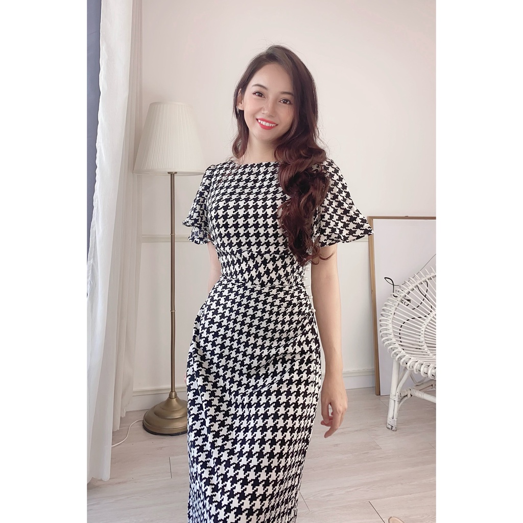 Đầm dài cổ thuyền Công sở Sang trọng thanh lịch che bắp tay, che bụng, giấu bụng, thon gọn, lịch sự, kính đáo, trẻ trung | BigBuy360 - bigbuy360.vn