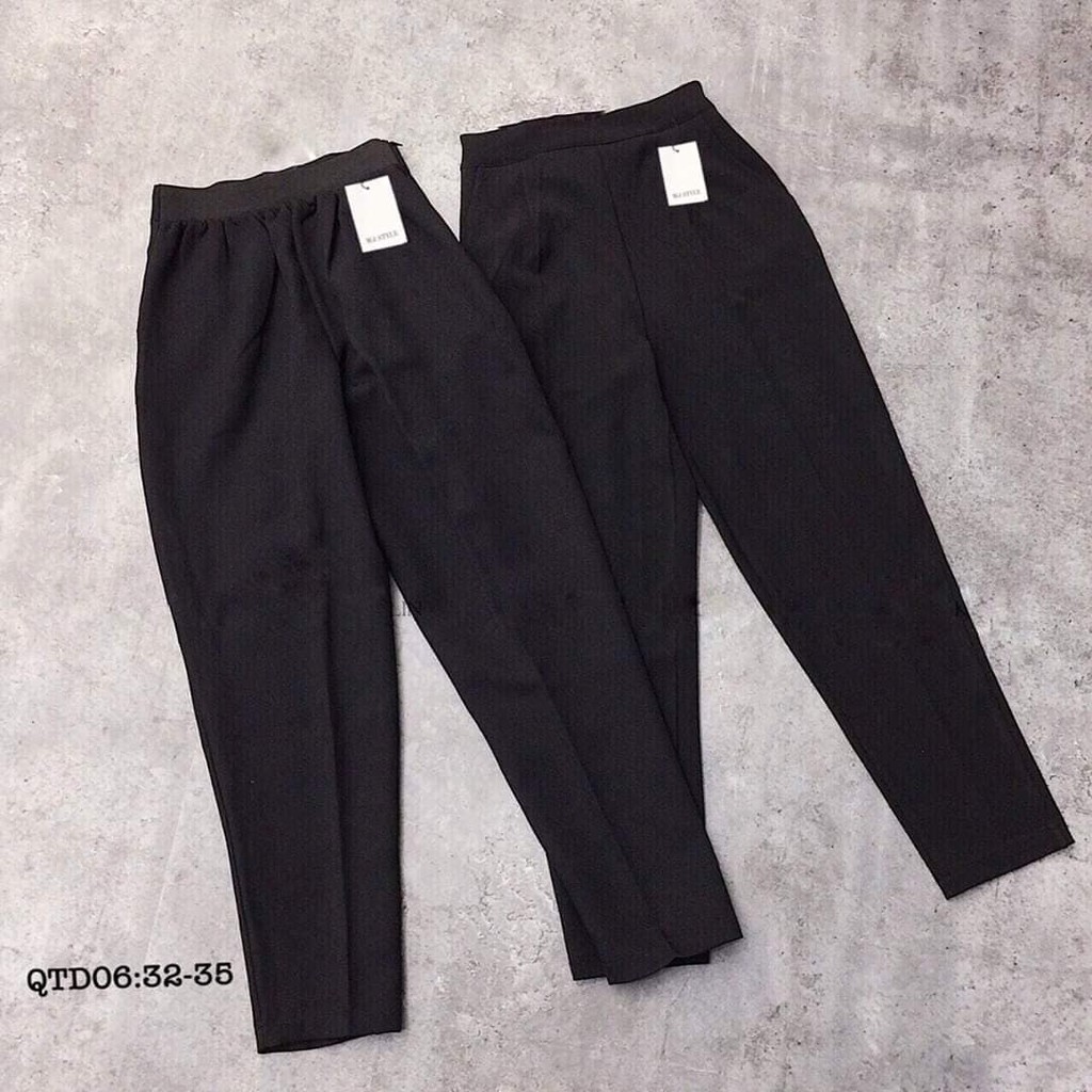 Thời trang nữ bigsize (60kg-75kg) QUẦN TÂY LƯNG CAO PHỐI LƯNG THUN PHẦN SAU. Bigsize 32-35. Mã qtd06
