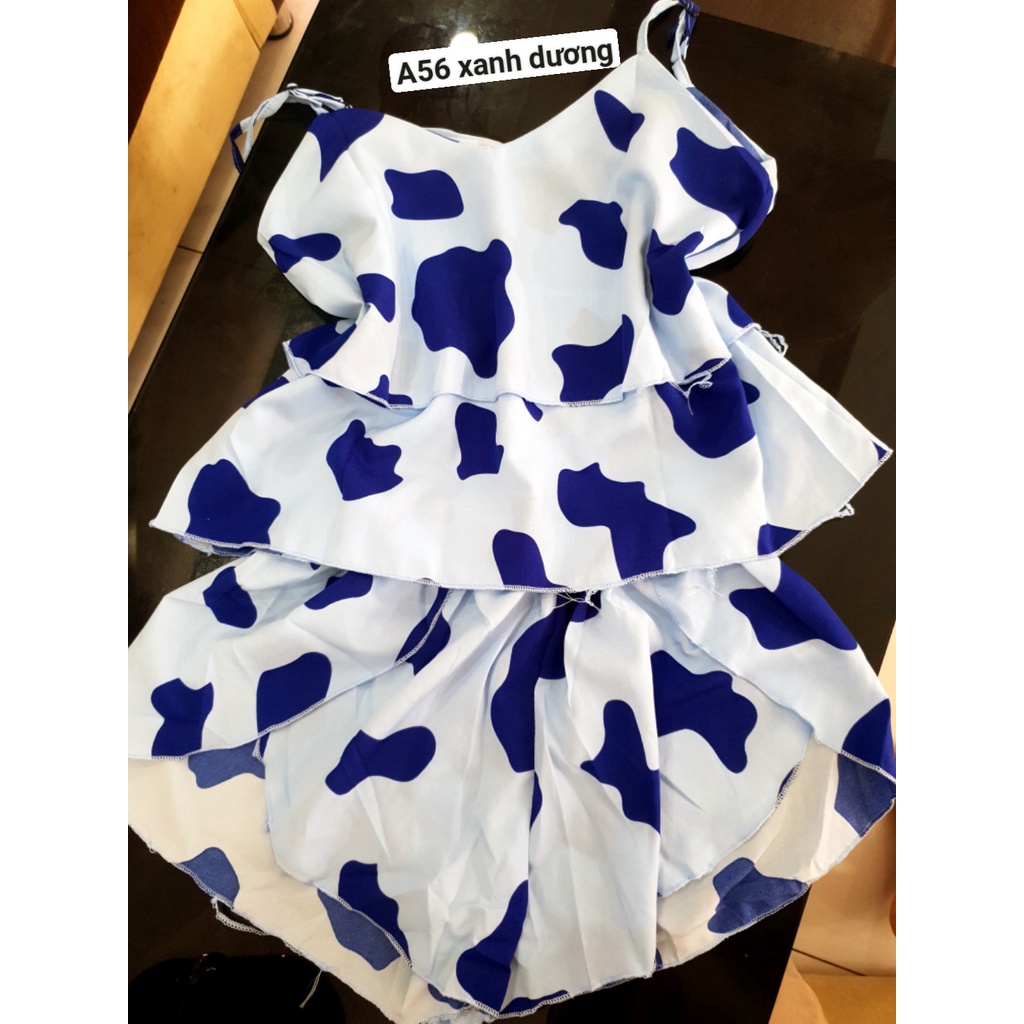 [ Mã A56 ] [ BÁN GIÁ VỐN LẤY ĐÁNH GIÁ] Bộ Ngủ Nữ 2 dây vải lụa họa tiết bò đẹp quá xá | BigBuy360 - bigbuy360.vn