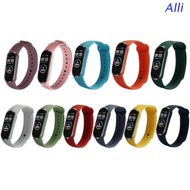 Dây Đeo Thay Thế Chất Liệu Silicon Màu Trơn Cho Mi Band 6 5