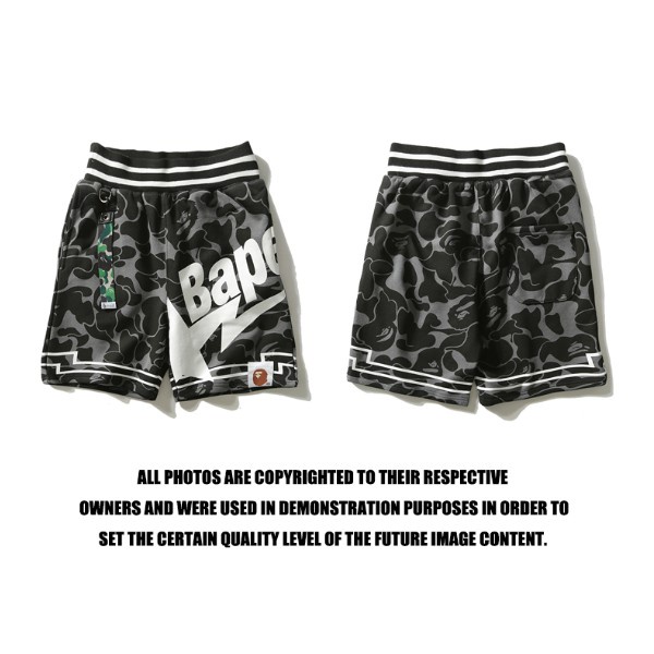 Quần short ngắn BAPE họa tiết kẻ sọc thời trang dành cho nam nữ