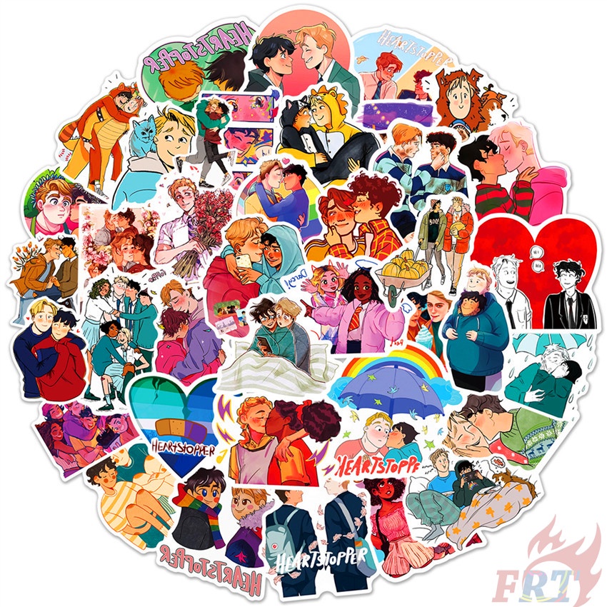 Bộ 100 sticker hình Heartstopper series B trang trí DIY chống thấm