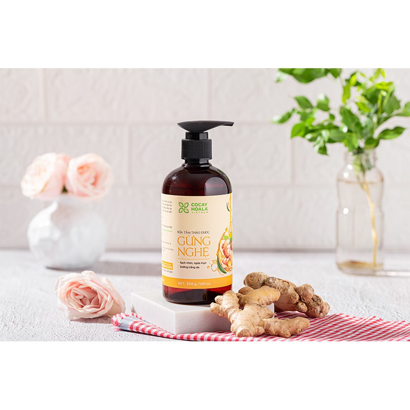 Sữa Tắm Thảo Dược Gừng Nghệ Cocayhoala 300g - Dưỡng trắng, mờ thâm, giữ Ấm Cơ Thể | BigBuy360 - bigbuy360.vn