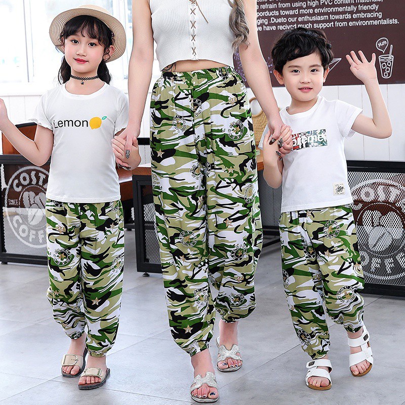 Quần dài thể thao dáng rộng chống muỗi phong cách Hàn Quốc dành cho bé